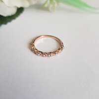 ÚJ, kristály strasszköves rosegold színű gyűrű - USA 6 és 8 méretek