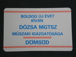 Kártyanaptár,Dózsa MGTSZ Dömös, 1982,  (8)