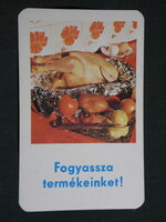 Kártyanaptár,Hunnia Coop üzlet,Kisvárda, grillcsirke, 1982,  (8)