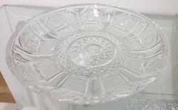 Gyönyörű,csiszolt kristály tál 25 CM