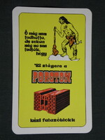 Kártyanaptár,ÉTCS tégla cserépgyár,Mályi,poroton tégla,grafikai,ősember, 1982,  (8)