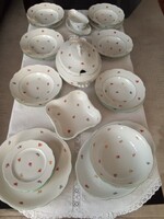 100 éves 25 darabos Zsolnay  pajzspecsétes porcelán étkészlet, ritka zöld szegéllyel!