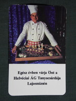 Kártyanaptár,Helvéciai ÁG,Tanyacsárda Lajosmizse,szakács,1982,  (8)