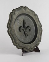 1S880 Vintage Pewter Scout Plate 21 cm