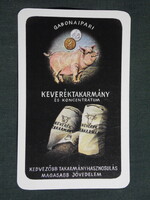 Kártyanaptár,Szolnok malomipari vállalat,malac állateledel,tápszer,grafika,1982,  (8)