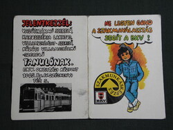 Kártyanaptár,BKV közlekedési vállalat,Budapest,szakmunkás,villamos,grafikai,névnapos,1982,  (8)