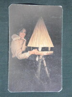 Kártyanaptár, Univerzum bőripari, asztalos üzem, Pécs,női modell,bőrkabát,madáretető,1982,  (8)