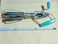 Kézi mixer tojásverő Maynard türkiz fogantyú és hajókar gomb 1950- retro