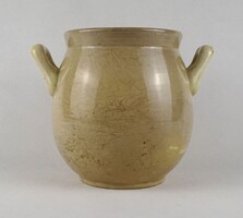 1T931 Régi jelzett Zsolnay jellegű GRÁNIT kőcserép edény 16.8 cm