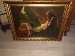 1,-Ft Hatalmas Muzeális késő Barokk festmény 1740-ből közel 300 éves darab