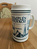 Hollóházi porcelán korsó - Zemplén hegyköz - 15 cm