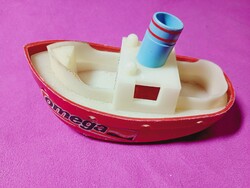 Kishajó csónak játék hajó S.I. Polimer műanyag retro 13x7x7cm