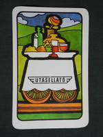 Kártyanaptár,MÁV vasút, Utasellátó,büfékocsi,grafikai rajzos 1983,  (8)