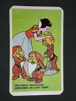 Kártyanaptár,MOKÉP,mozi,Hófehérke és a hét törpe rajzfilm, 1983,  (8)