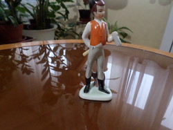 Favágó fiú. Hollóházi porcelán. Jelzett, jelzése az alján.
