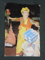 Kártyanaptár,Szovjetunió,Orosz cirkusz művészet,Irina Pavlovna Asmus,Iriska bohóc, 1982,  (8)