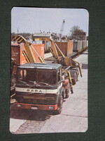 Kártyanaptár,MÁV,vasút,szállitás,Rába konténerszállító teherautó, 1983,  (8)
