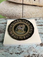 Görög Fekete Aranyozott Mintás Porcelán Dísztál A108