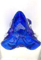 Cseh kézi művészi sommerso nehéz üveg tál