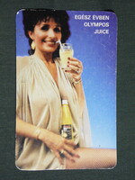 Kártyanaptár, Délker Olympos naracslé,citrom,erotikus női modell,, 1984,  (8)