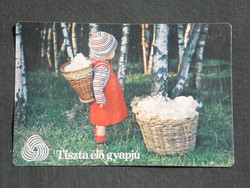 Kártyanaptár,Woolmark gyapjú ruházat,divat,gyerek modell 1982,  (8)