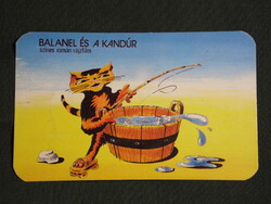 Kártyanaptár,MOKÉP mozi,Balanel és a kandúr rajzfilm, 1984,  (8)
