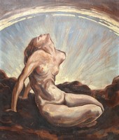 Art deco akt, 1930-as évek (olaj, fa) azonosítatlan szignóval