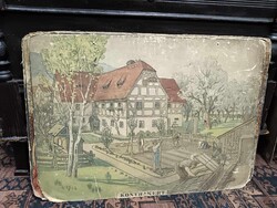 Konyhakertet  bemutató iskolai szemléltető tabló, 1900-as évek eleje Eschner féle falikép, gyűjtői