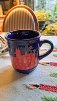 Meisseni városházas, karácsonyi emlékbögre Adventi kalendáriumos díszítéssel, teához/ kávéhoz 2012'