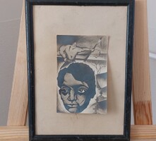 (K) Érdekes kép Ady Endre 23x31 cm kerettel