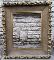 Wide, showy antique painting or mirror frame picture frame from the 1800s. Video too! In a museum!