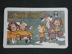 Kártyanaptár,Közlekedésbiztonsági tanács, grafikai rajzos, baleset megelőzés, 1984,  (8)