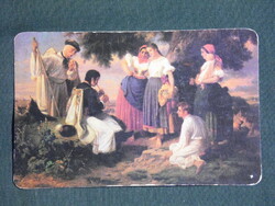 Kártyanaptár,Békés megyei Népújság,napilap,magazin,Jankó János festmény,1985,  (8)