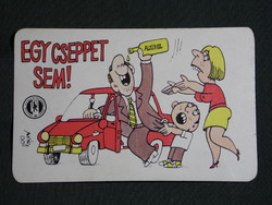Kártyanaptár,Közlekedésbiztonsági tanács, grafikai rajzos, baleset megelőzés, 1984,  (8)