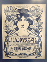 Szecessziós Liliomszál előadás plakát 1920-as évekből