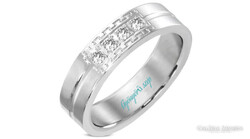 TÜKÖR FÉNYES,VÉSETT PAVE HALO DÍSZÍTÉSSEL,CIRKÓNIA KŐ DÍSZÍTI ORVOSI ACÉLBÓL KÉSZÜLT,NAGYON SZÉP.