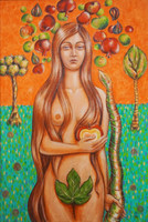 Saly Németh Mária festménye / Éva 80x120 cm