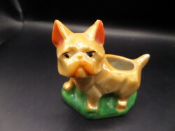 Vintage Luster / Francia bulldog (eredeti) fogpiszkáló tartó RITKASÁG! Made is Japan!