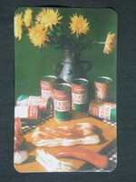 Kártyanaptár,Kaposvár húkombinát,Bacon konzerv,1985,  (8)
