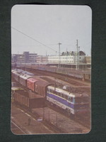 Kártyanaptár,MÁV,szállítás, pályaudvar,V43 villanymozdony szerelvény,1985,  (8)