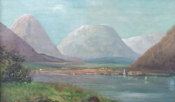 Csorba-tó látképe, Magas Tátra - különlegesség 1906-ból! (Szlovákia hegyi táj, Štrbské pleso)