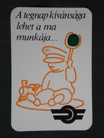 Kártyanaptár,MÁV igazgatóság,Budapest,grafikai rajzos,kisvasút,1985,  (8)