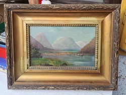 Csorba-tó látképe, Magas Tátra - különlegesség 1906-ból! (Szlovákia hegyi táj, Štrbské pleso)