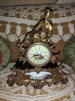 Vintage  réz kandallóóra, kézzel festett zománc táblákkal