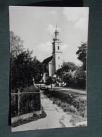 Képeslap,Andocs,plébániatemplom,utca látkép részlet, 1962-