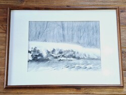 Nemes Tibor, vegyes technika, tájkép