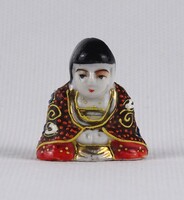 1T863 Régi jelzett japán Satsuma porcelán Buddha figura 3.2 cm