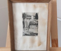 (K) Selyemkép Derecske Nagyközség 23x32 cm kerettel