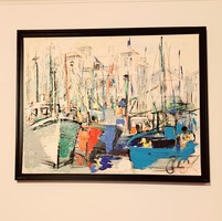 YVES DUFFOUR (1953 - ) Quai de l'Infante 100 x 80 cm olajvászon tájkép