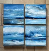 Szalai Krisztián: Balaton-4. 4db 30x30cm olaj/vászon, művésztől.